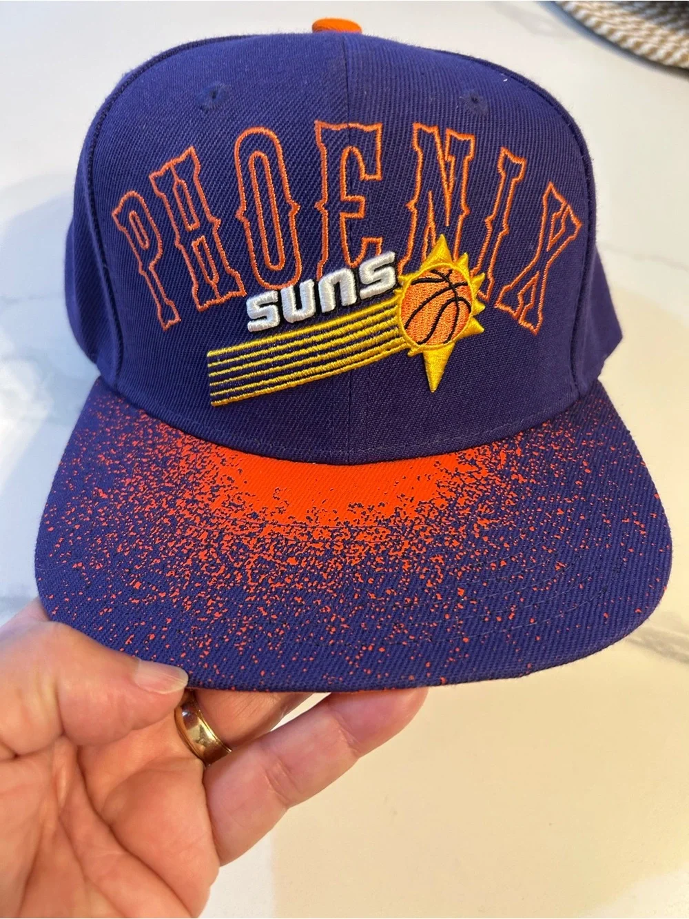 Mitchell & Ness Phoenix Sun Purple and Orange Team Snapback Hat